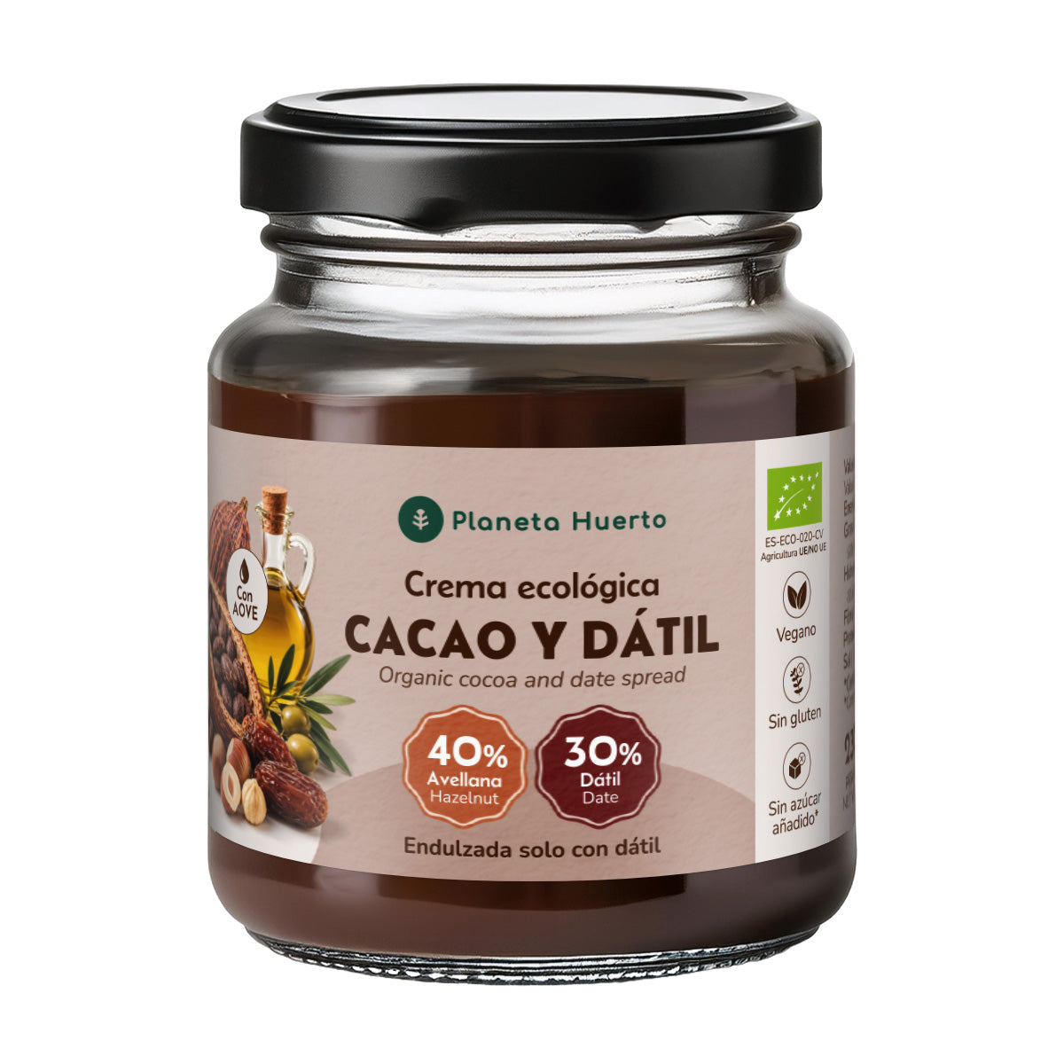 Crema de dátil y cacao Planeta Huerto 230 g