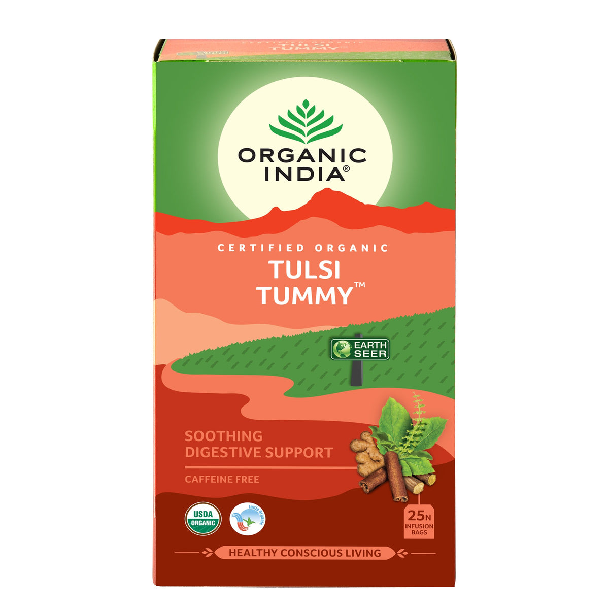 Tulsi Tummy Infusión Ayurvédica Organic India 25 bolsitas