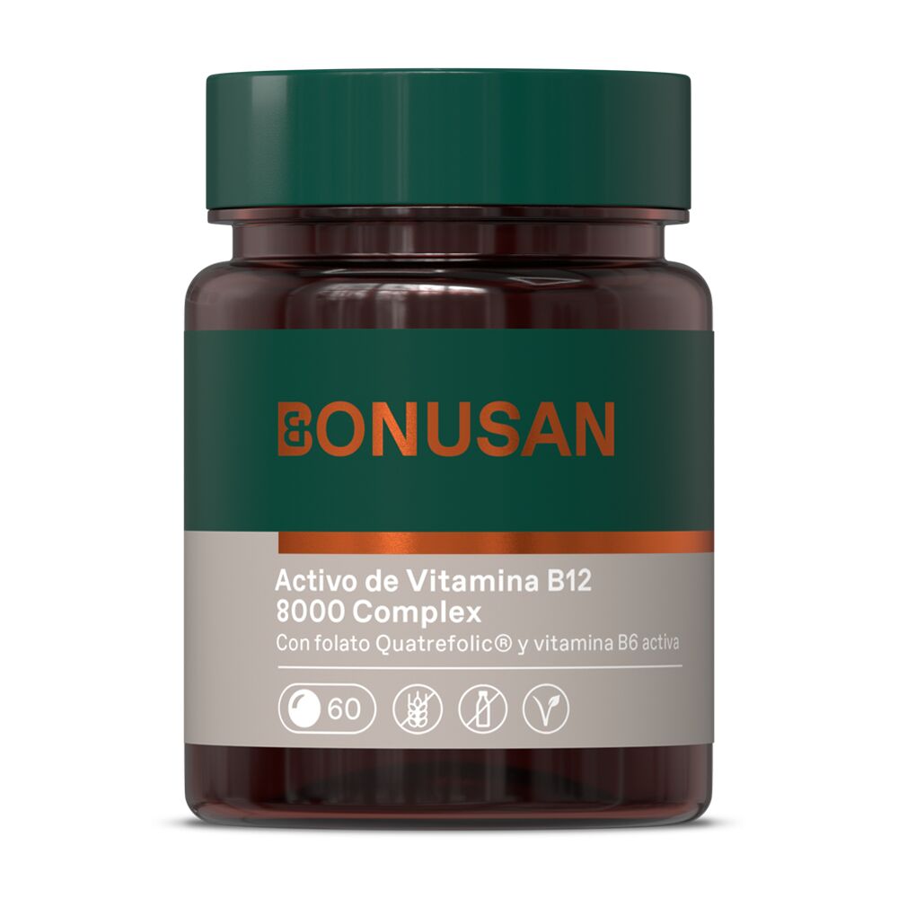 Vitamina B12 activa 8000 Complex Bonusan 60 comprimidos