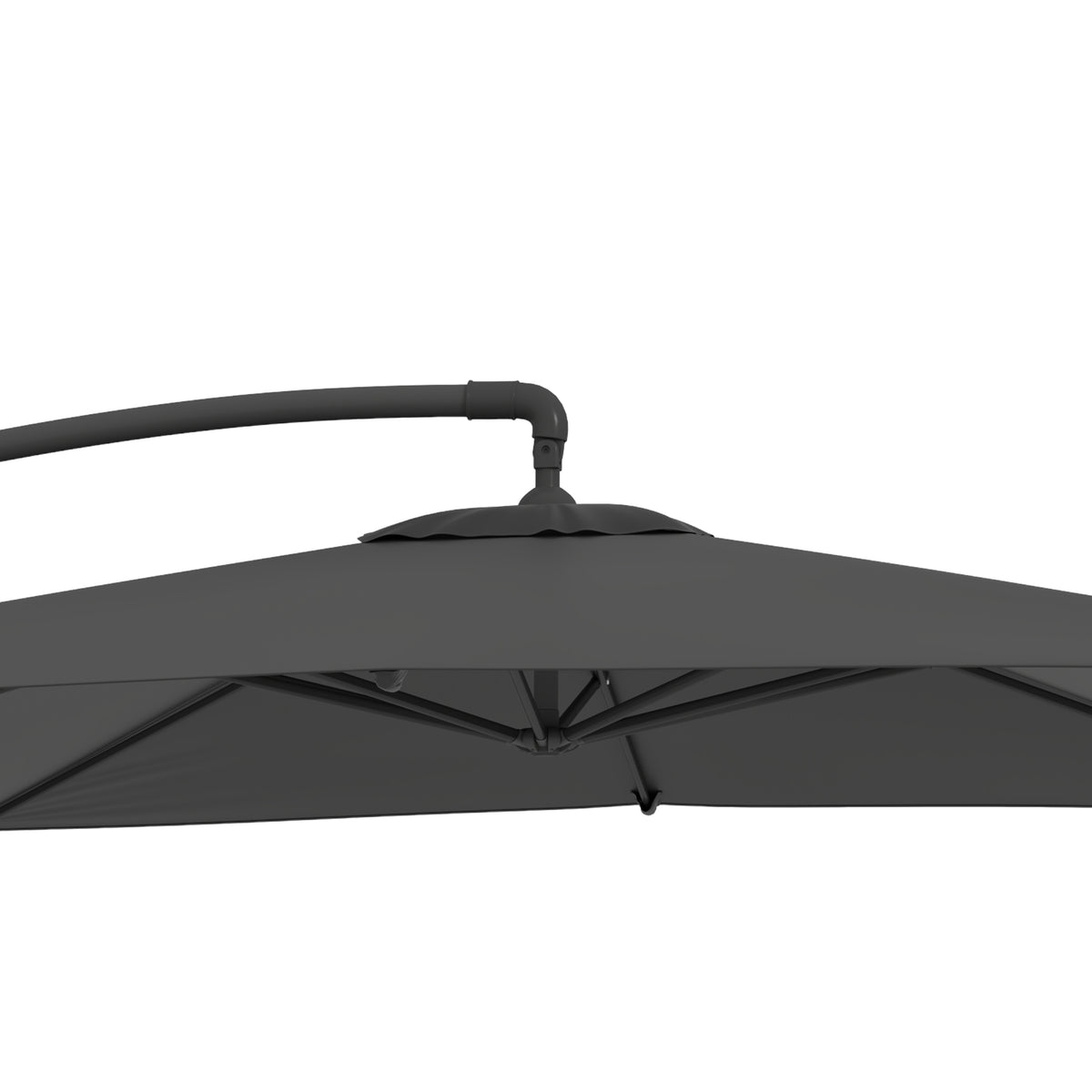 Parasol Excéntrico Outsunny Metal, Poliéster Gris Oscuro 247x247x264 Cm_5