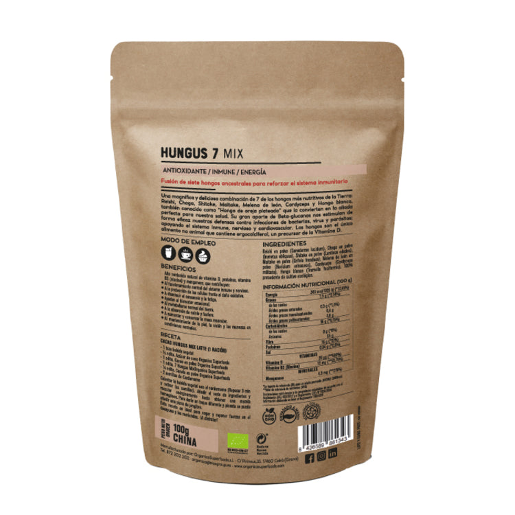 Hungus Mix -melena De León, Reishi, Chaga, Cordyceps- 1kg - Orgánica Superfoods_1