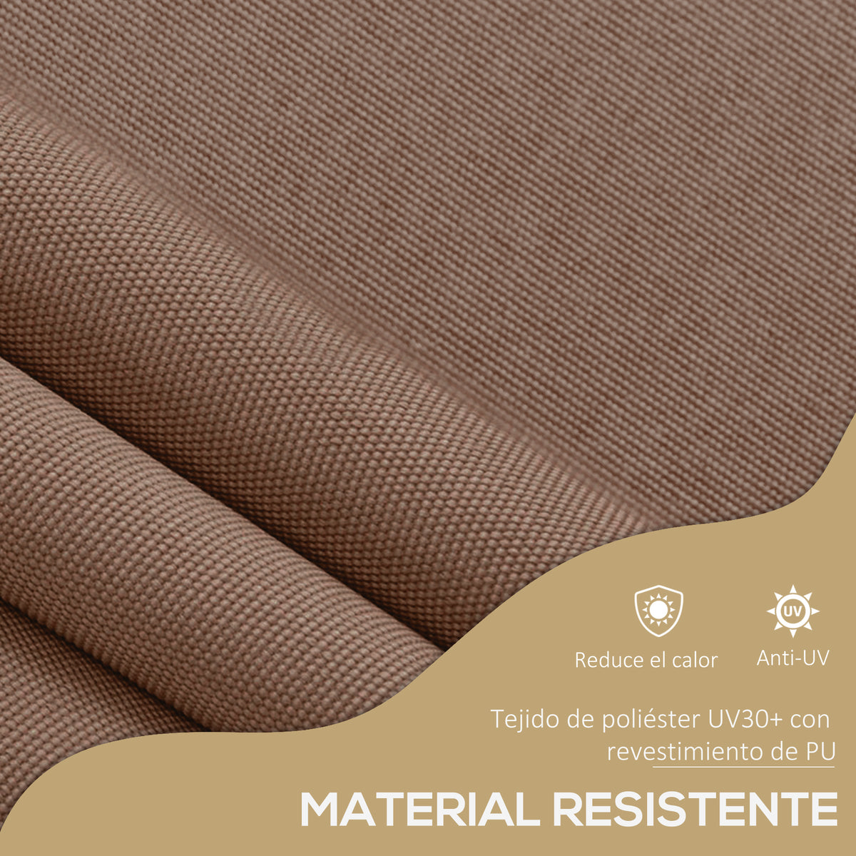 Toldo Manual Retráctil Outsunny Poliéster, Aluminio Café 300x120x300 Cm_5