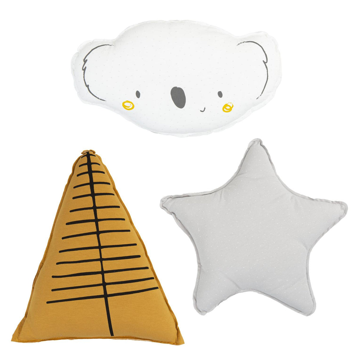 Set 3 Cojines Sidney Blanco y Gris BimBiDreams