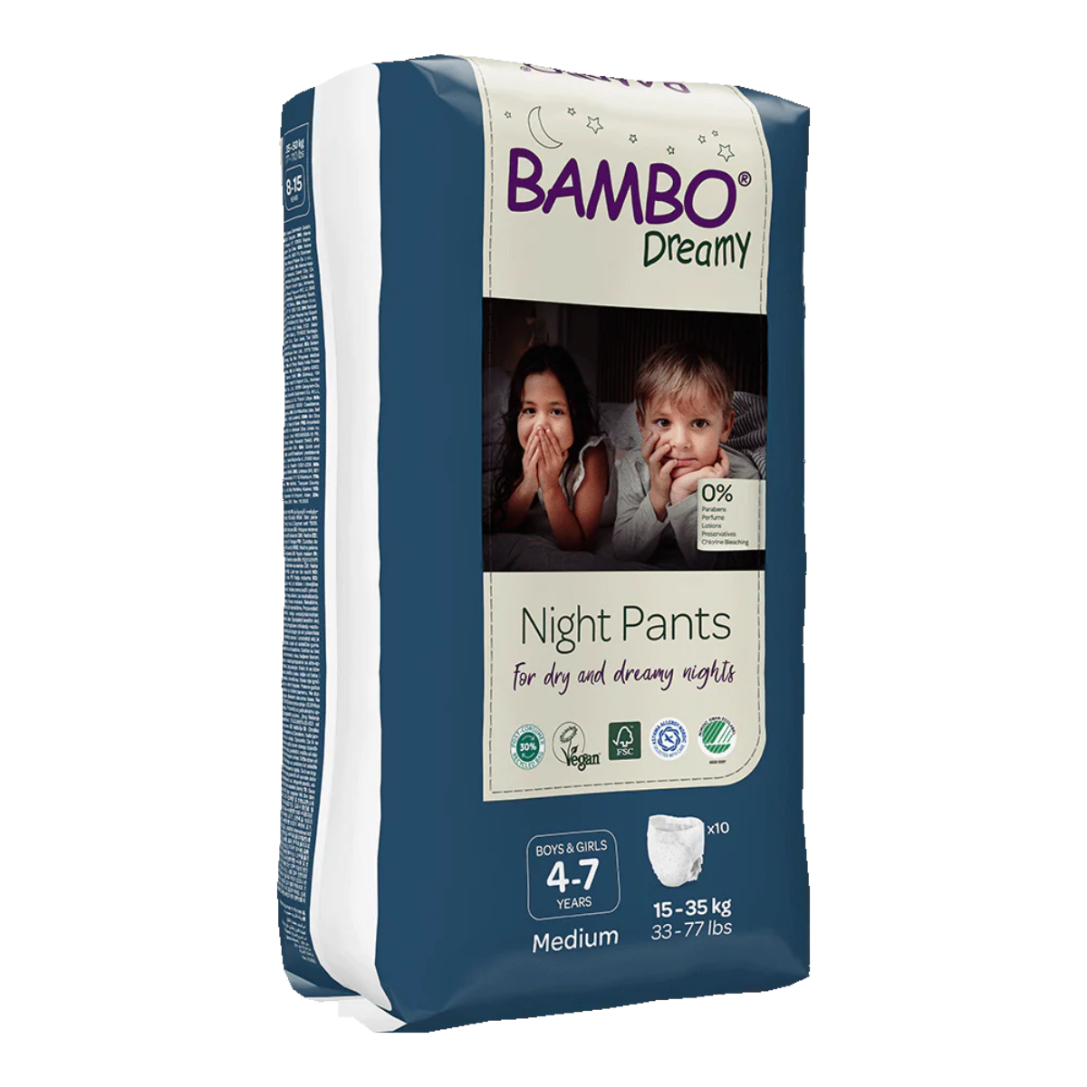 Bambo Dreamy pants para noche L (35-50kg) 10 uds