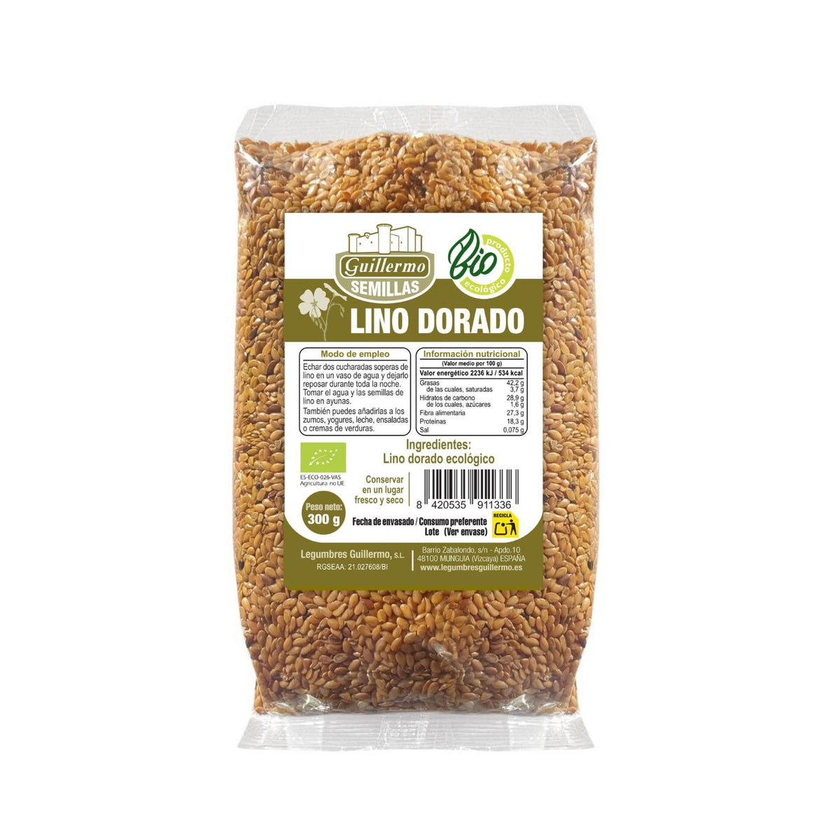 Semillas De Lino Dorado Bio - 300 G_0