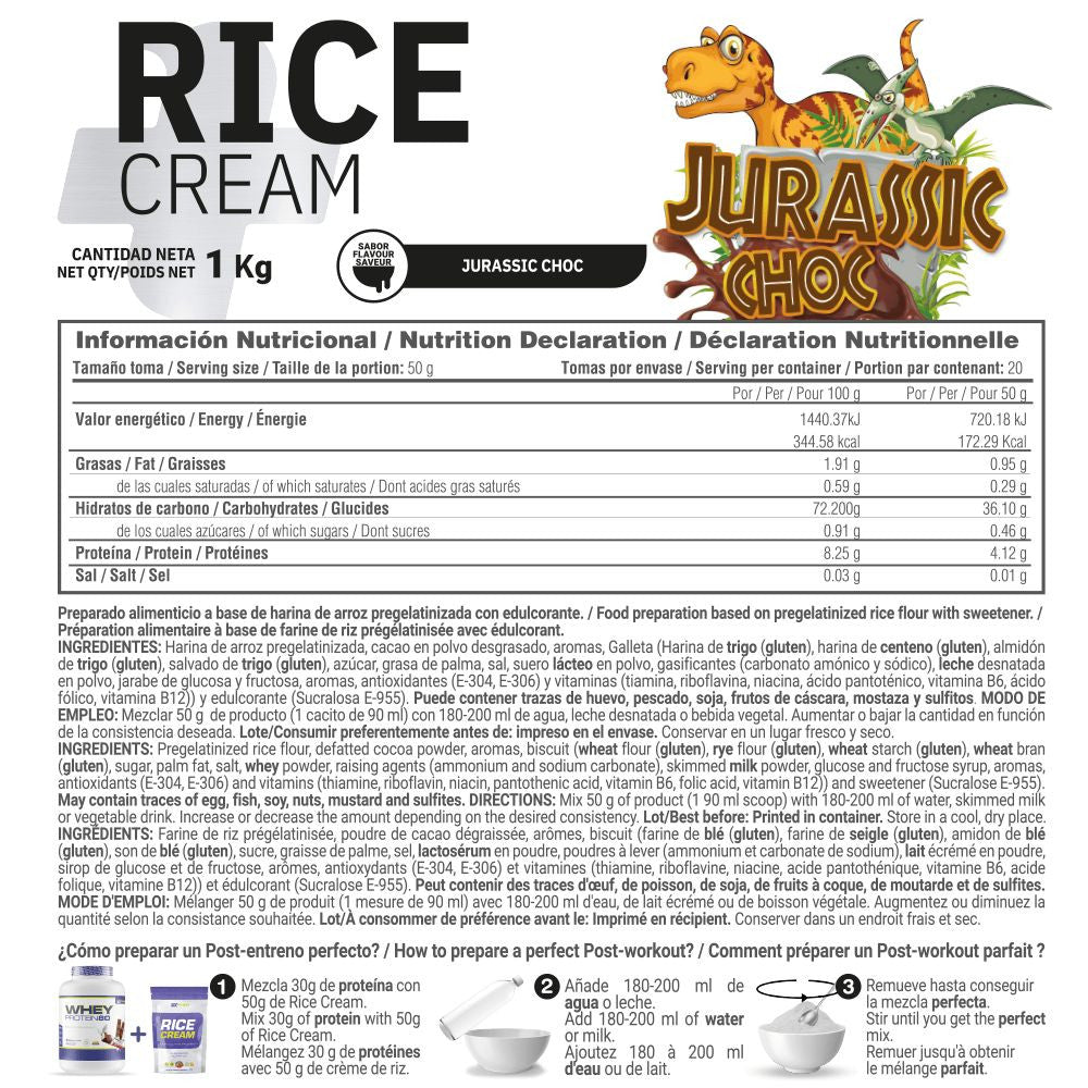 Rice Cream (crema De Arroz Pregelatinizada) - 1kg - Jurassic Choc - Fuente De Carbohidratos De Buena - Masmusculo_5