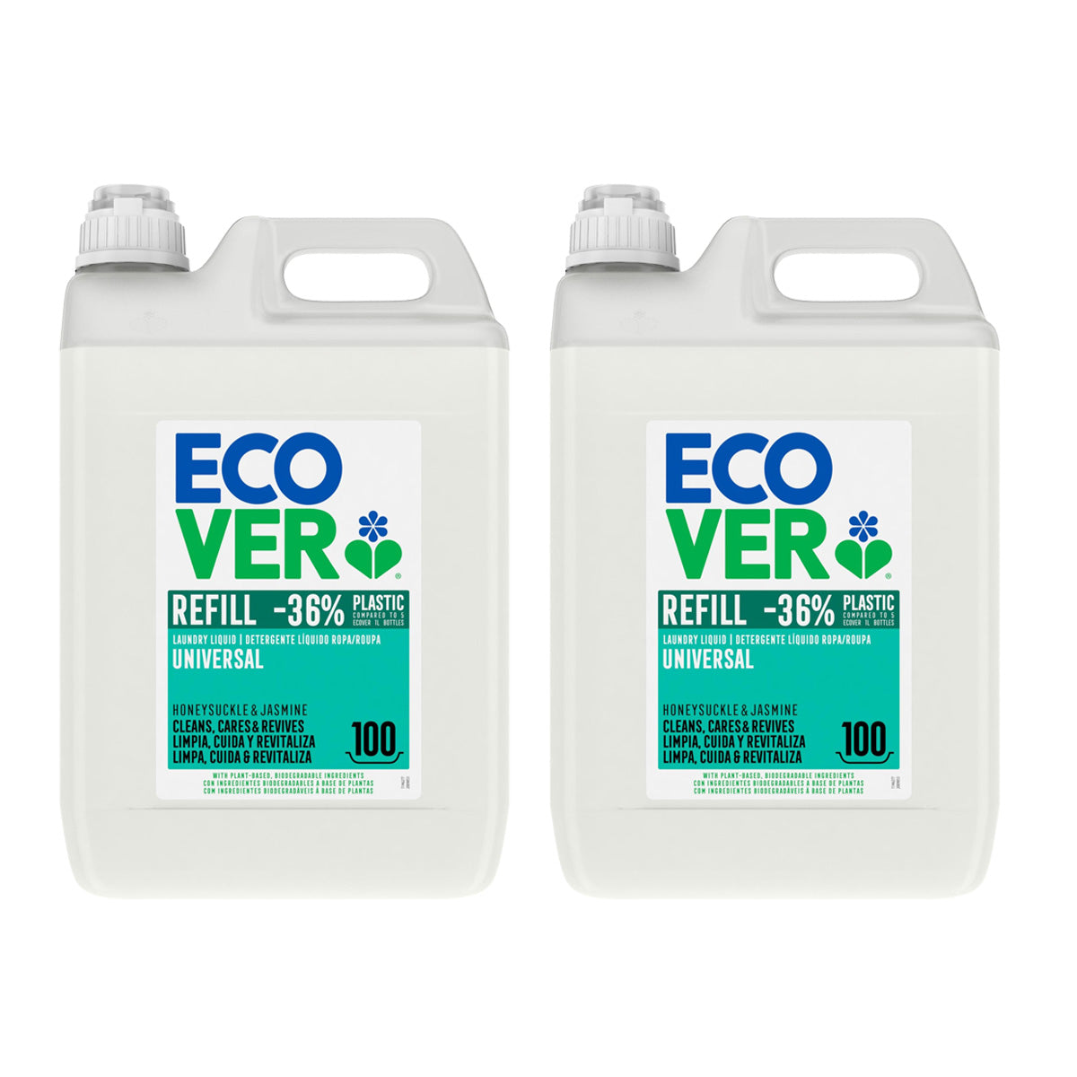 Pack 2x Detergente Líquido Universal Ecover 5 L