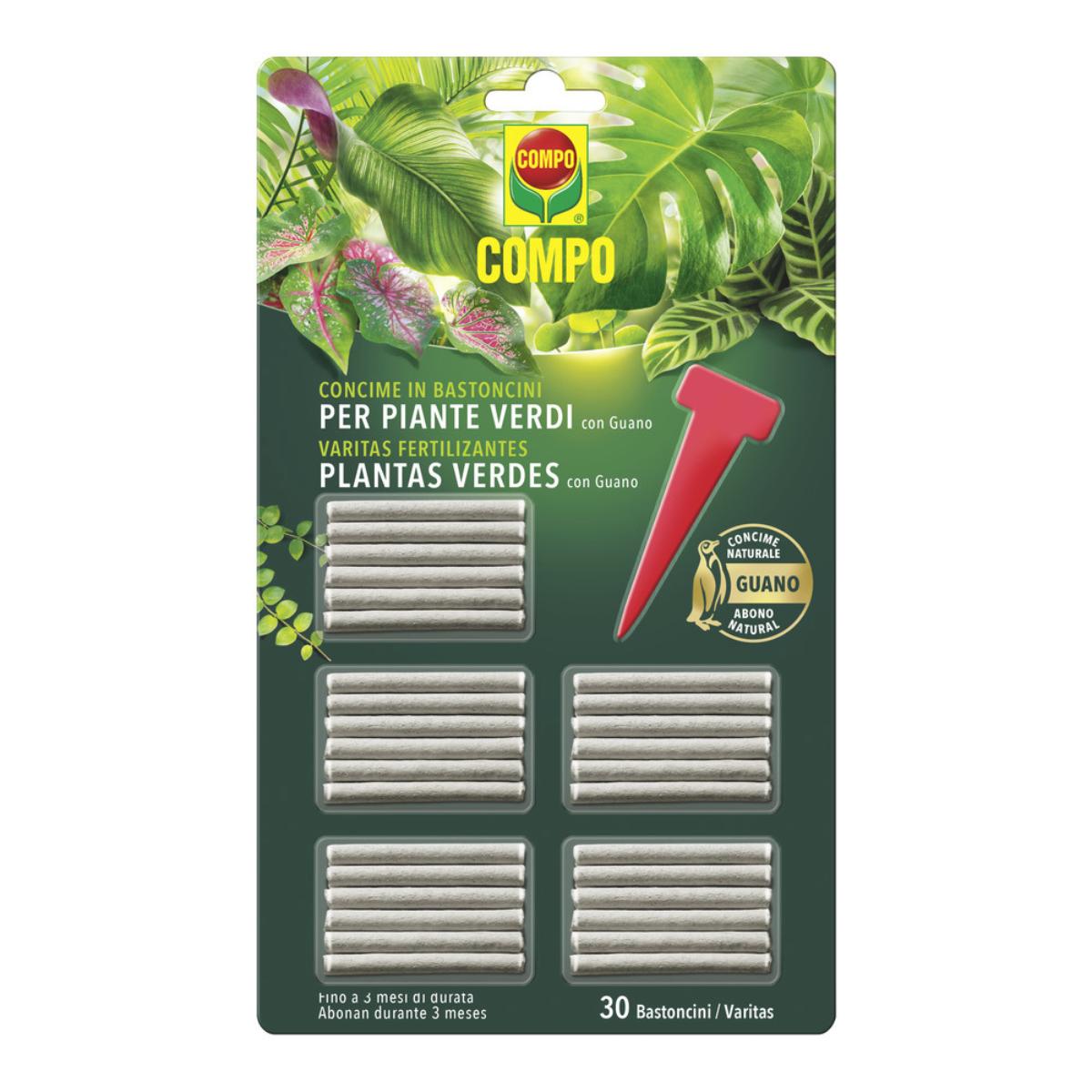 Compo Varitas Fertilizantes Plantas Verdes 30 uds