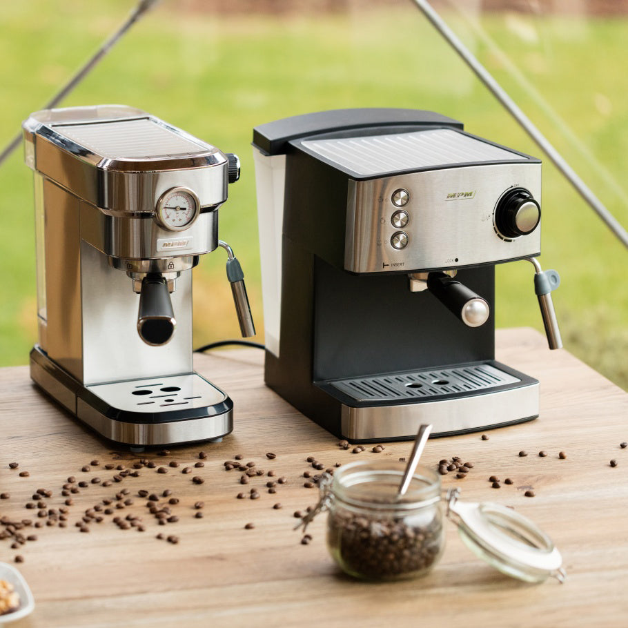 Cafetera Expresso Manual 15 Bares 1,7 L, Brazo Doble Salida, Espumador Leche, Calientatazas Mpm Mpm-mkw-06m Negro/plata_3