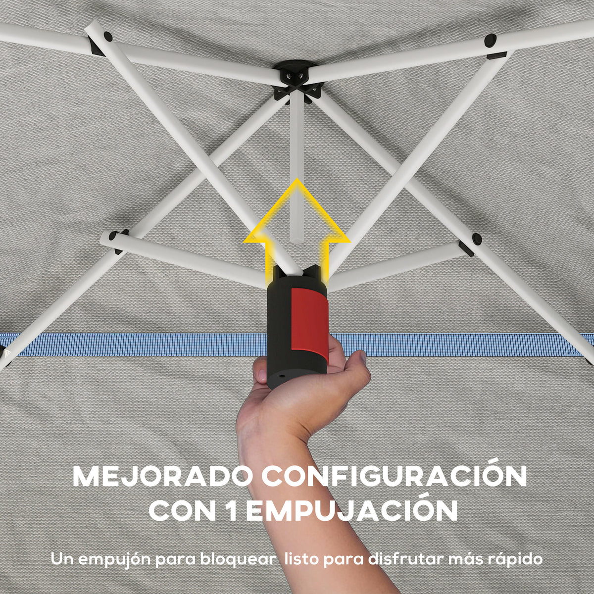 Carpa Plegable Outsunny Tela Oxford, Metal Gris Oscuro 352x352x278 Cm_5