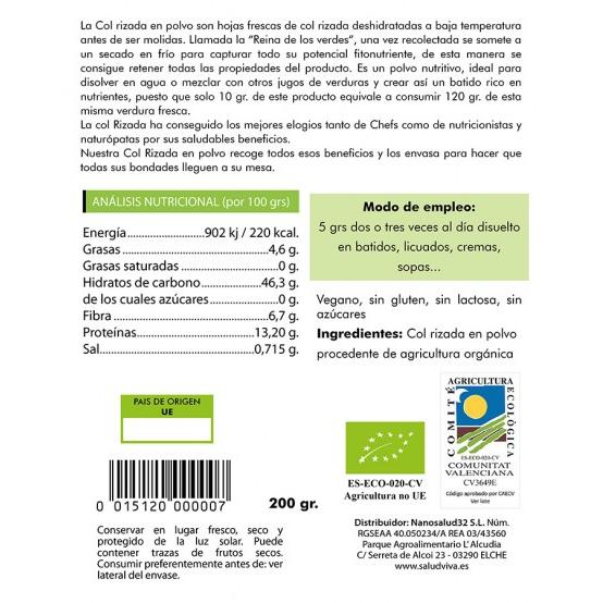 Kale - Col rizada 200 g, Salud Viva