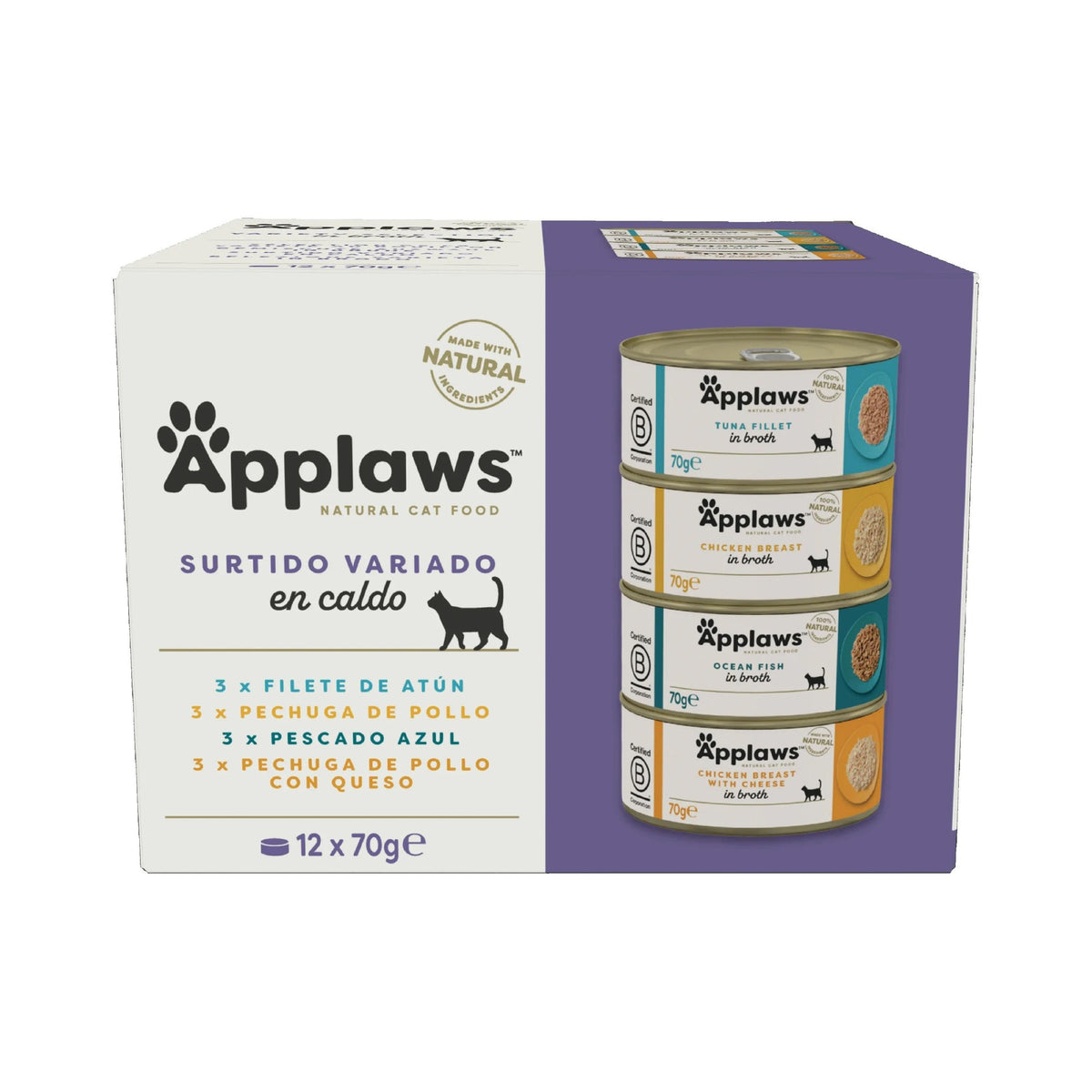 Applaws Cat Lata Selección Suprema Multipack 12 x 70 g Comida húmeda para gatos natural grain free