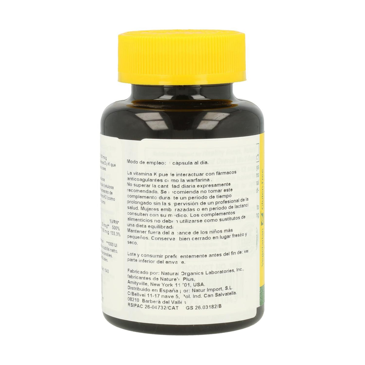 Vitamina D3 / K2 Nature's Plus 90 cápsulas