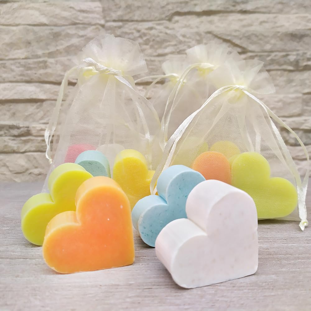 80 Jabones Aromáticos Con Forma De Corazón - Detalle Para Invitados De Eventos. Jabón Glicerina Aroma Naranja Y Jengibre_5
