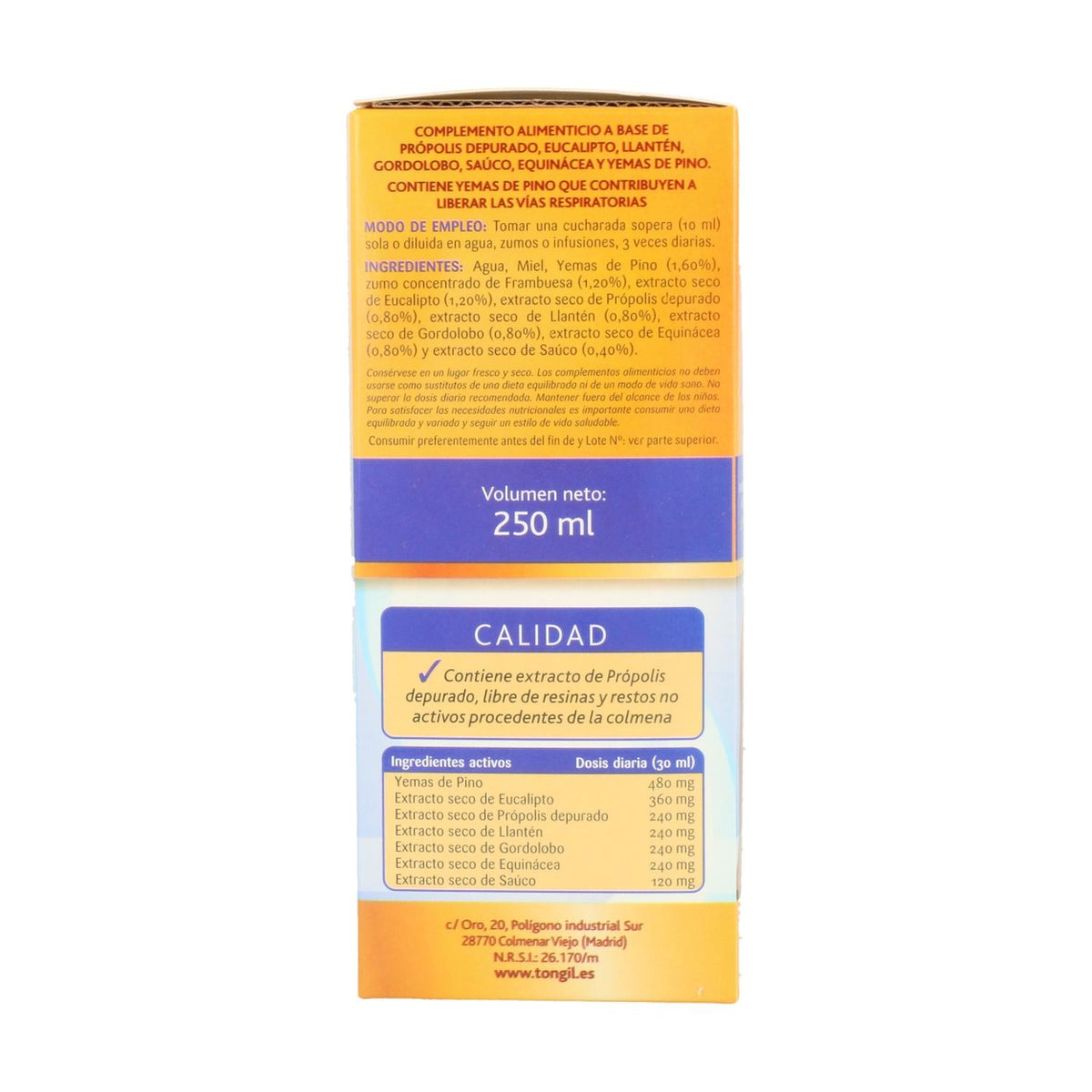 Apicol Jarabe Extracto Propolis Tongil 250 Ml