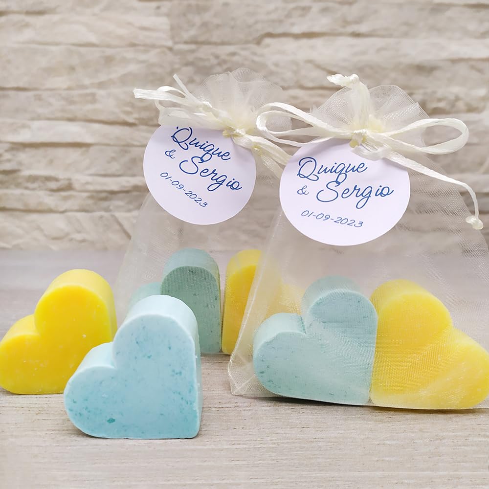 12 Jabones Aromáticos Con Forma De Corazón - Detalle Para Invitados De Eventos. Jabón Glicerina Aroma Flor De Loto_5
