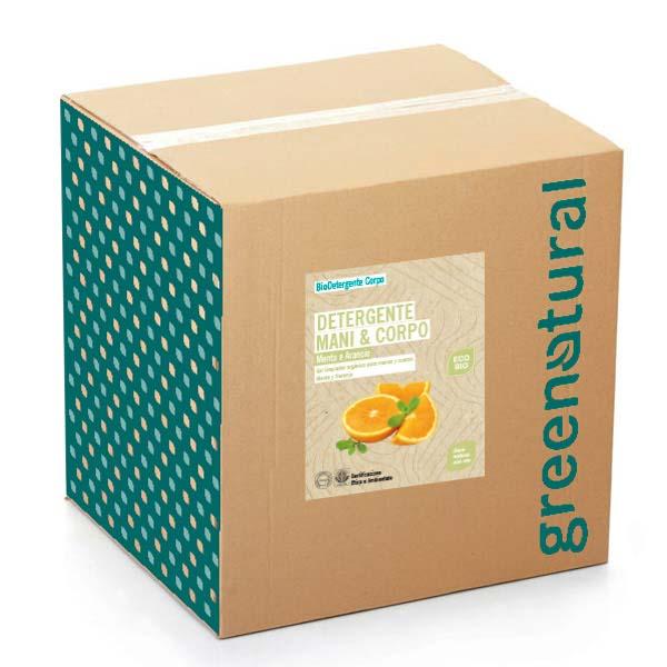 Jabón liquido de manos y cuerpo menta & naranja Greenatural 5 kg