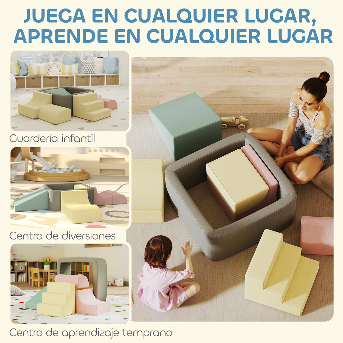 Bloques De Espuma Aiyaplay Pana, Espuma Multicolor 174x174x30 Cm 3d0-039v00mx_5