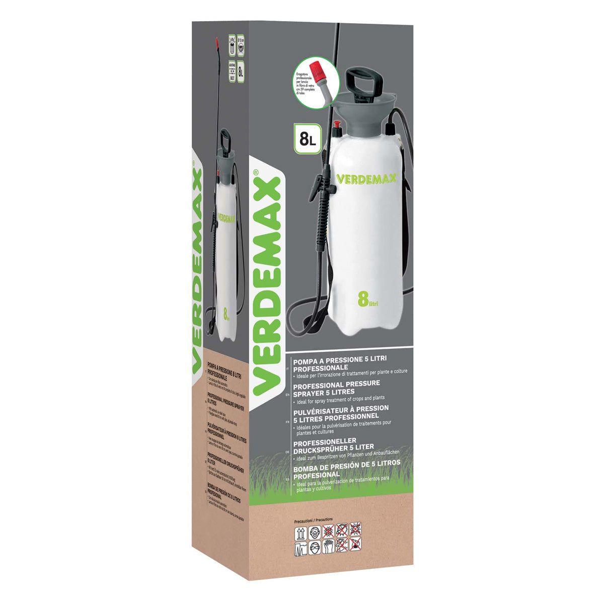 Pulverizador presión previa profesional 8 l Verdemax