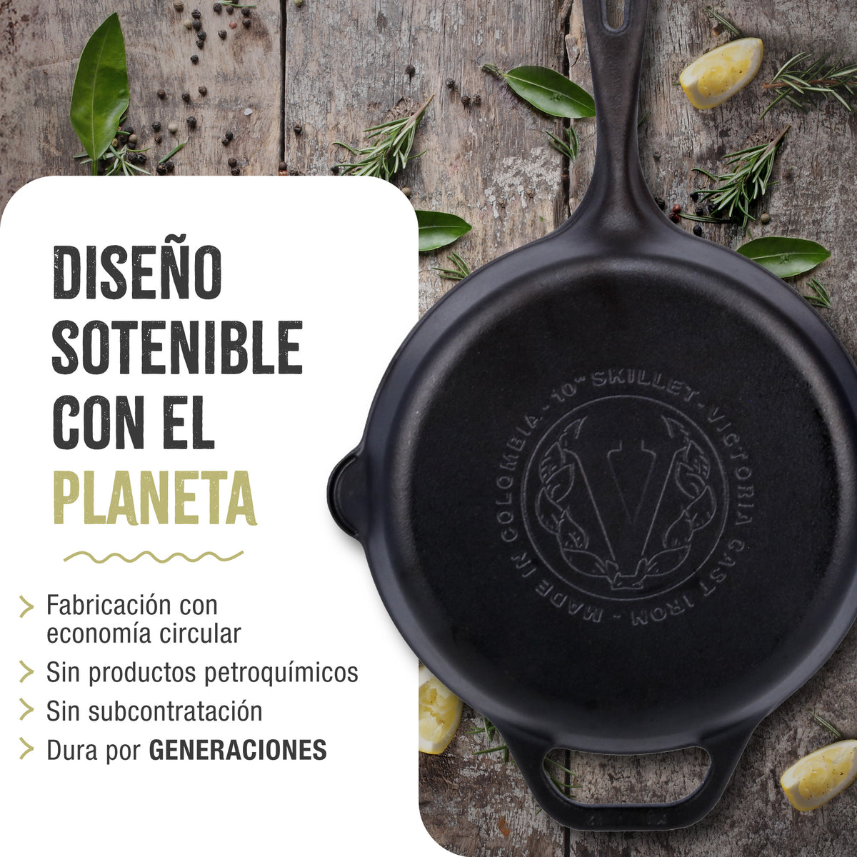 Victoria Sartén Hierro Fundido Curado Inducción 30cm, Apta Fuego, Barbacoa, Horno Cast Iron Skillet, 36706, Negro_5