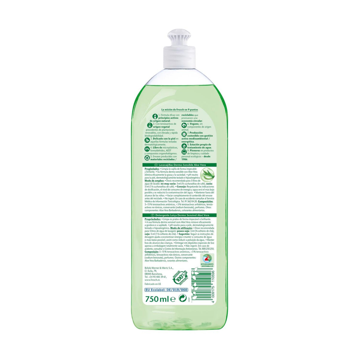 Lavavajillas Aloe Vera Eco Frosch 750 ml