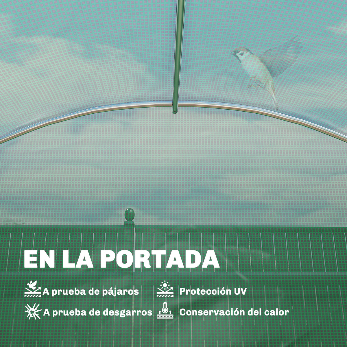 Invernadero De Túnel Outsunny Acero Galvanizado, Pe Verde 198x275x191 Cm_5