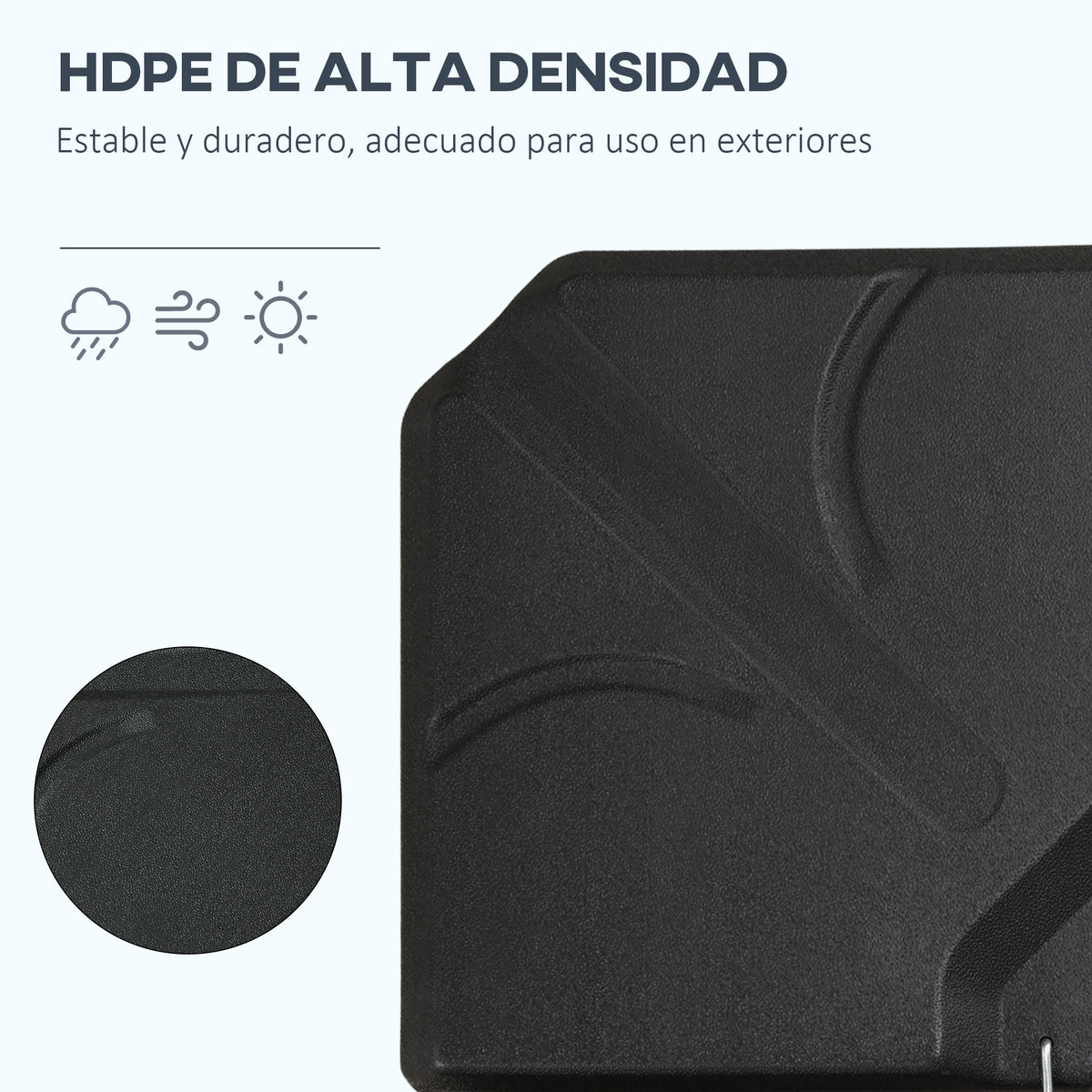 Base Para Sombrilla Outsunny Hdpe Negro 103x103x8.3 Cm_5