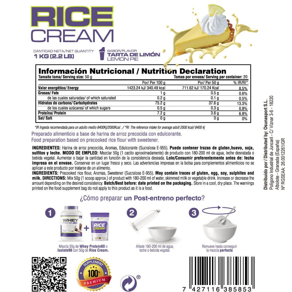 Rice Cream (crema De Arroz Pregelatinizada) - 1kg - Pastel De Limón - Fuente De Carbohidratos De Buena - Masmusculo_5
