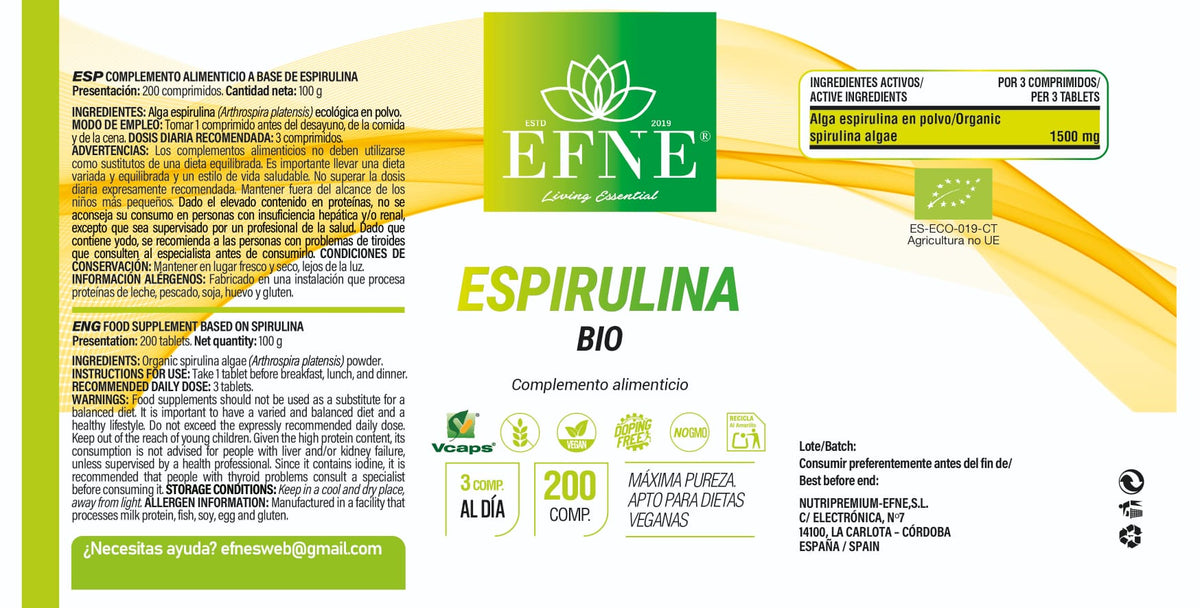 Espirulina Bio Efne — 200 Comprimidos_1