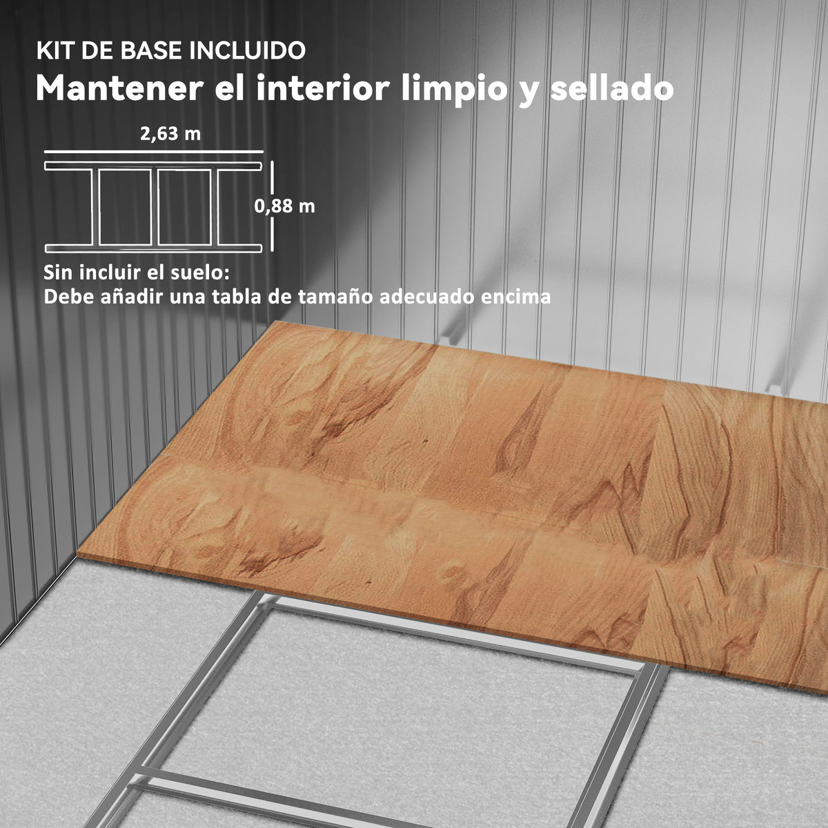 Caseta De Jardín Outsunny Acero Galvanizado Marrón 277x195x192 Cm_5