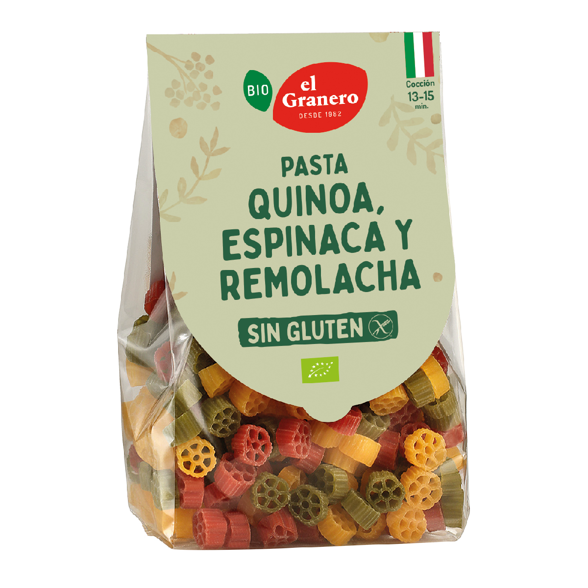 Pasta Sin Gluten Bio Tricolor El Granero 250 g