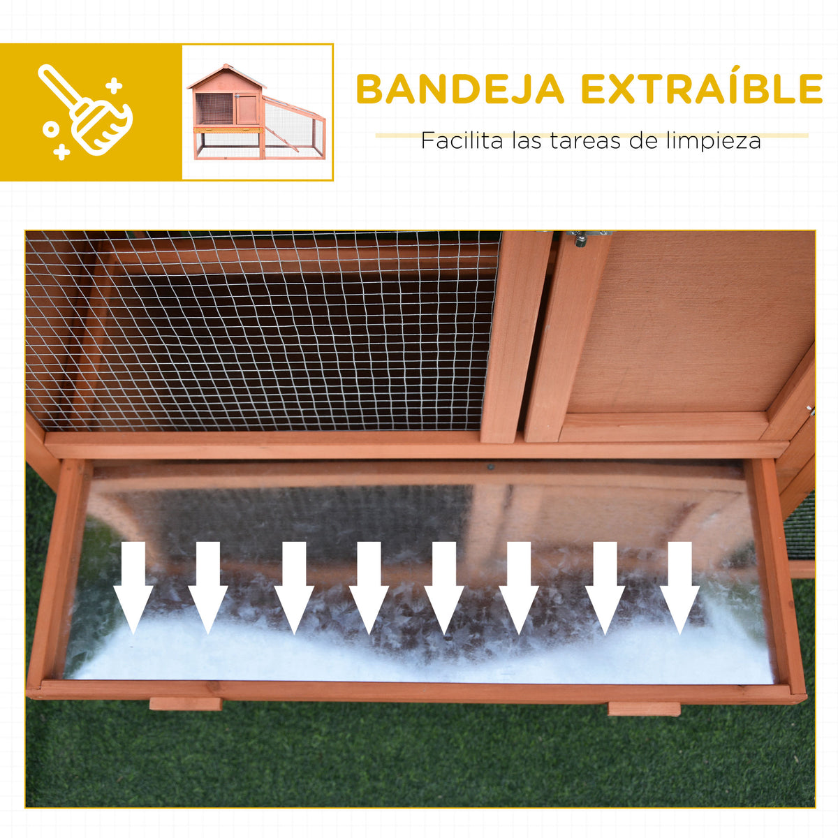 Conejera De Exterior Pawhut Madera 144x64,5x100 Cm_5