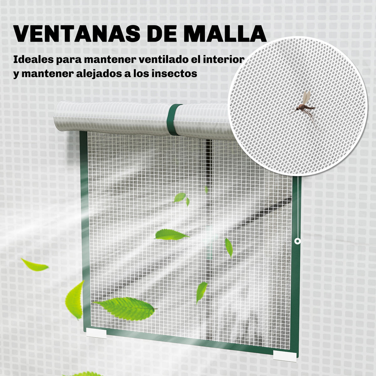 Invernadero Outsunny Acero, Pe Blanco 196x77x197 Cm_5