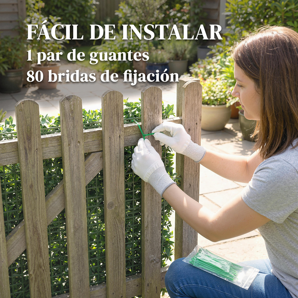 Seto Artificial Outsunny Pe Verde 50x50x8 Cm_5