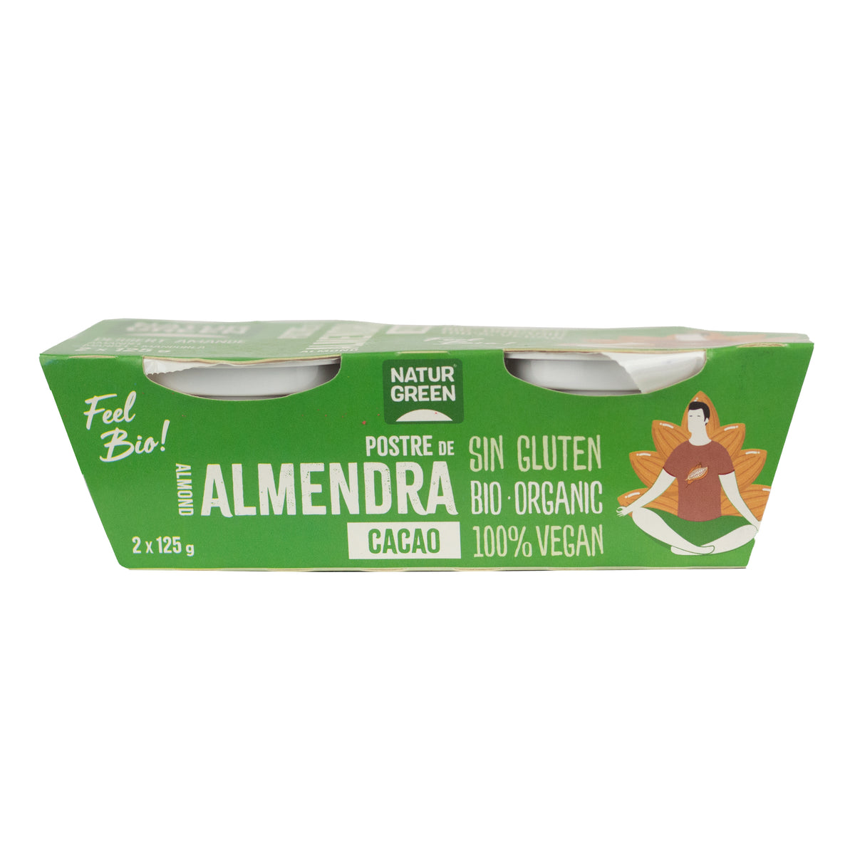 Postre de Almendras y Cacao NaturGreen, 2 x 125 g