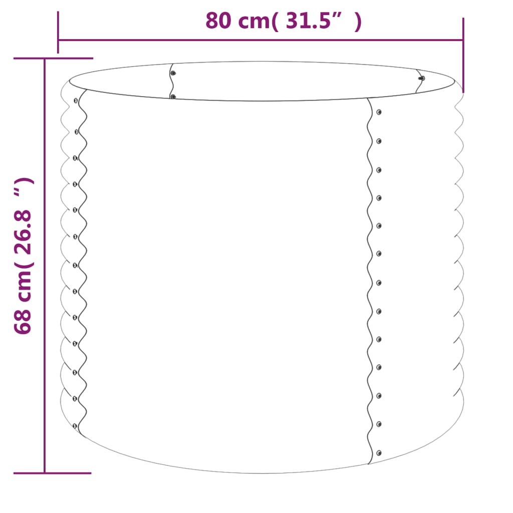 Jardinera Acero Galvanizado Marrón 80x80x68cm_3
