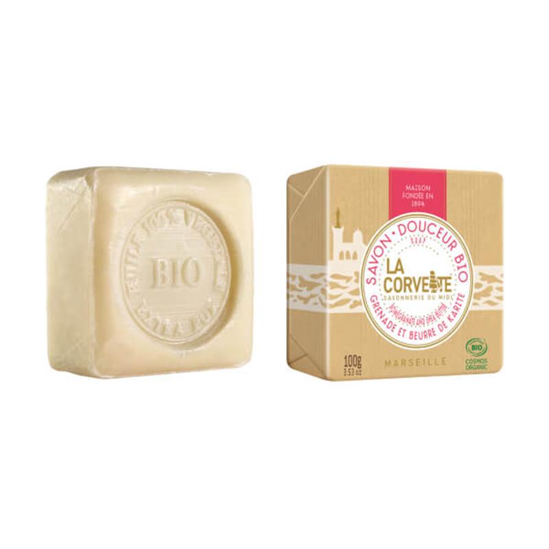Jabón natural en pastilla Granada y karité BIO La Corvette 100 g