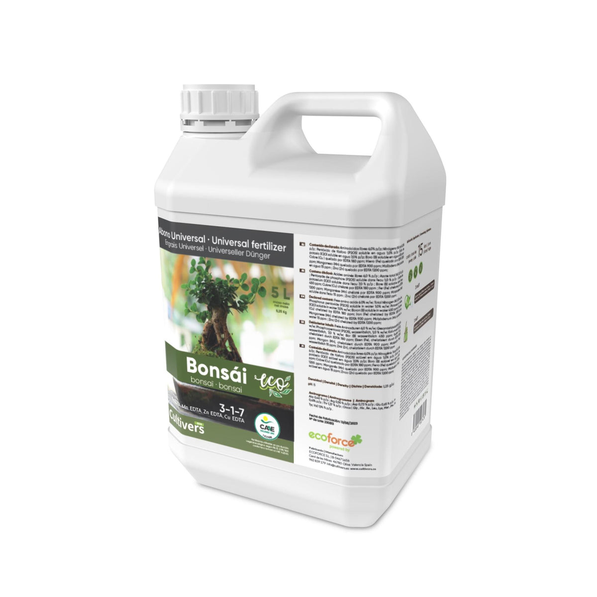Abono Bonsái Líquido Ecológico Cultivers 2x1l_2