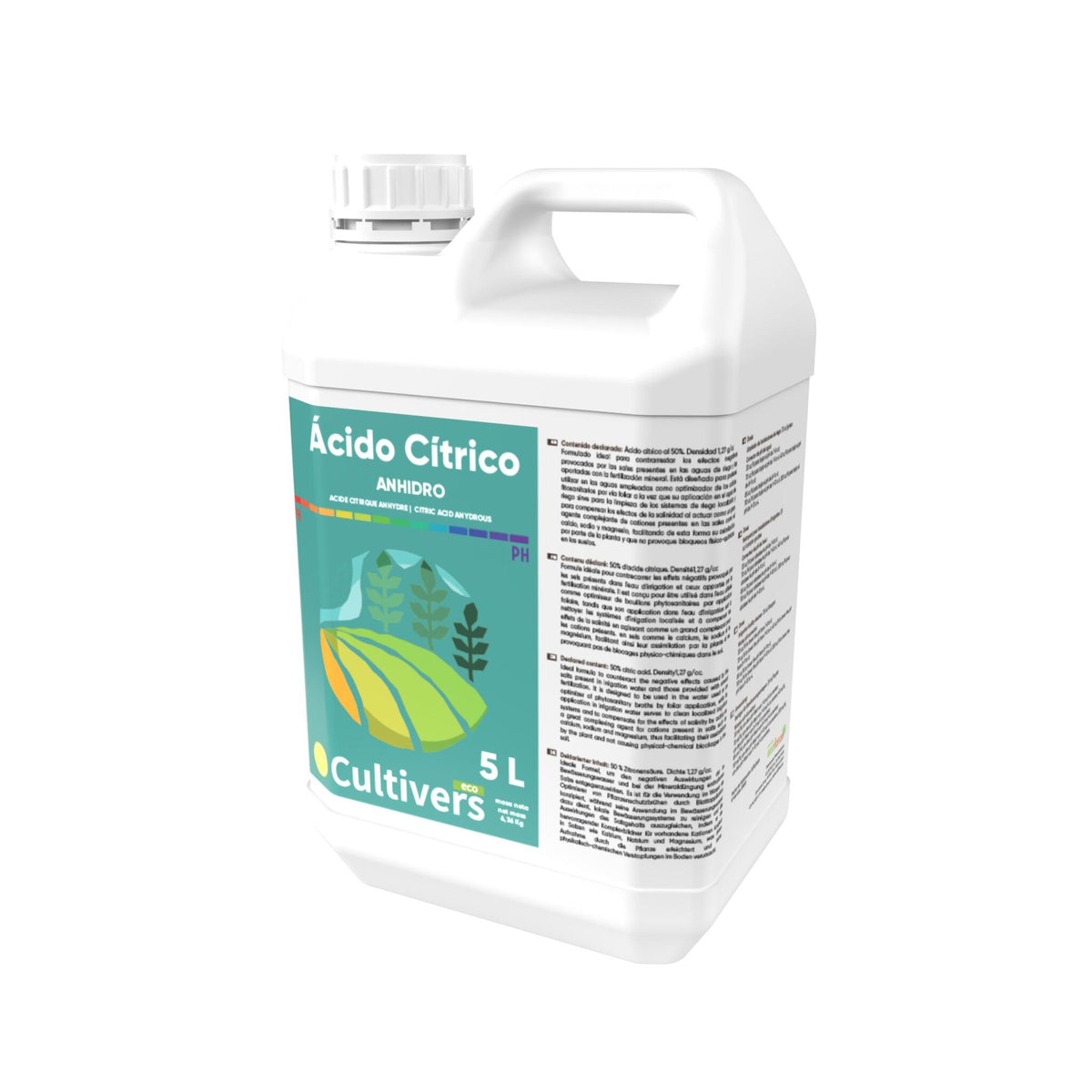 Ácido Cítrico Anhidro Líquido Cultivers 5 L_1