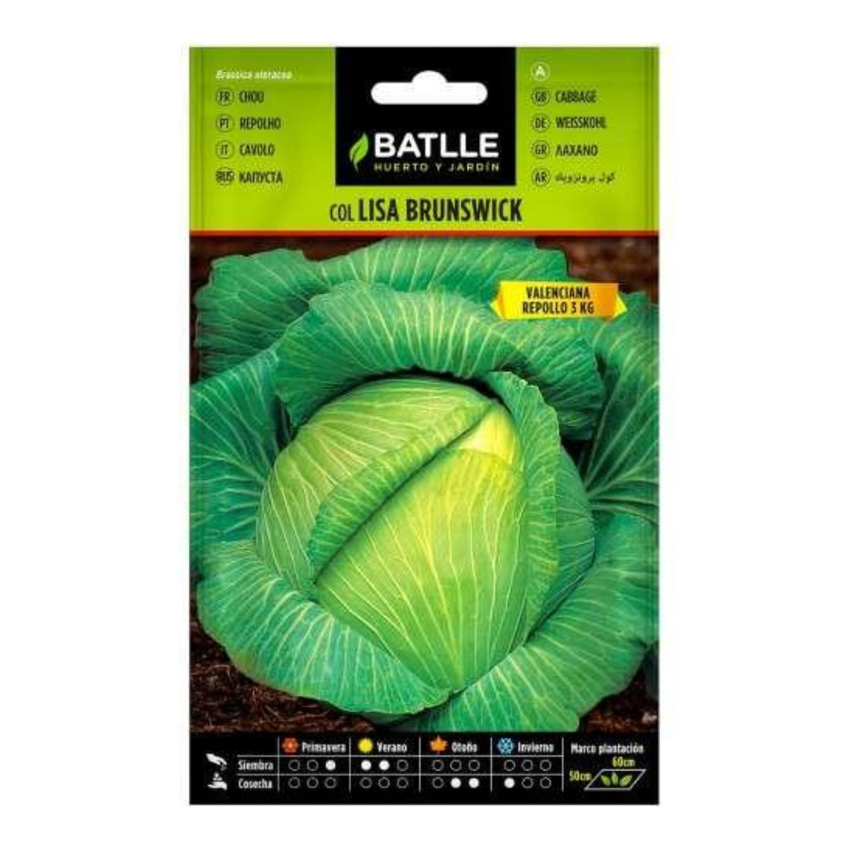 Semillas de Col repollo Brunswick (Valenciana) Batlle