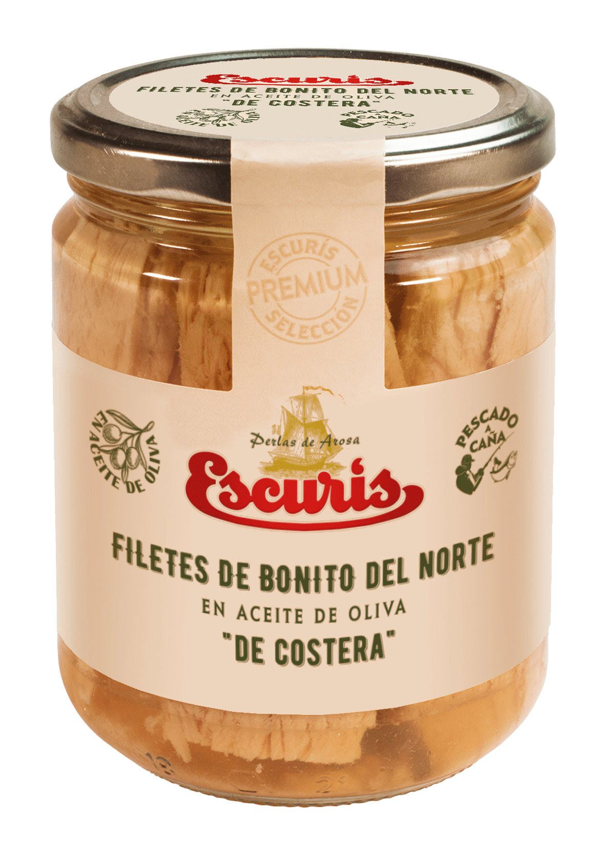 Filetes De Bonito Del Norte De Costera Aceite Oliva Tarro 400/280_0
