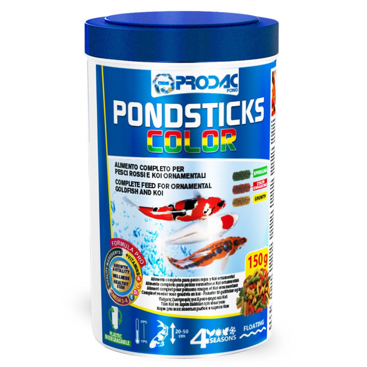 Alimento Para Peces Medianos Y Grandes De Estanque Pondsticks Color 150 Gr_0