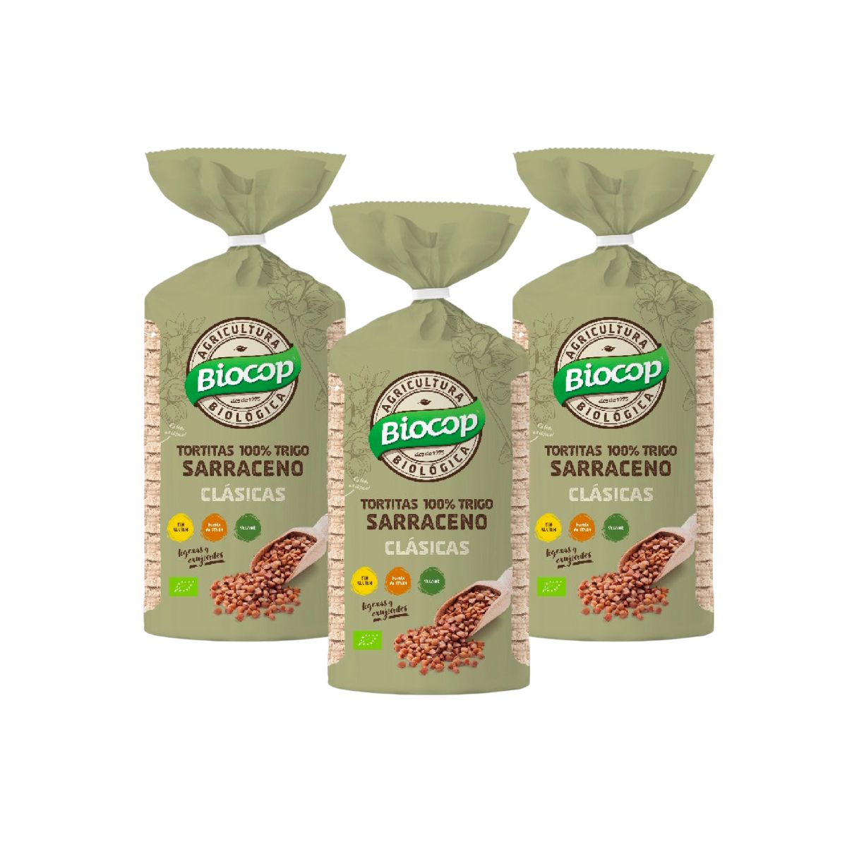 Pack 3 x Tortitas 100% Trigo Sarraceno Biocop 100 g