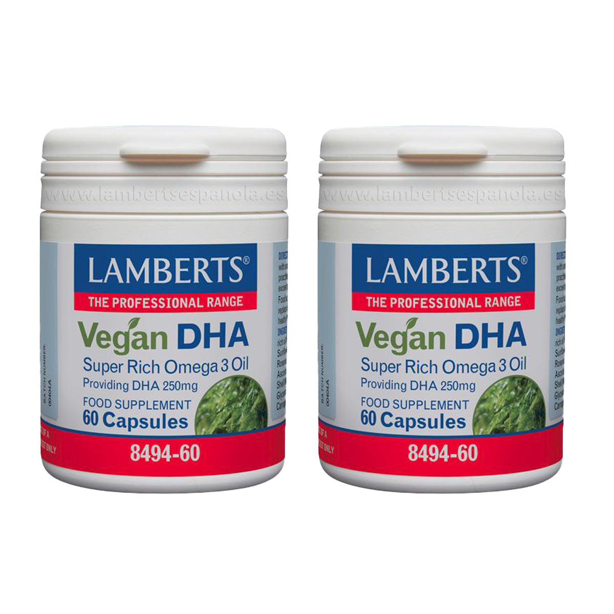 Pack 2x DHA Vegan 250 mg Lamberts 60 cápsulas