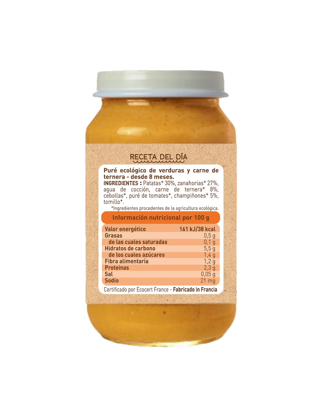 Tarrito de Verduras y Ternera (a partir de 8 meses) Babybio 200 g
