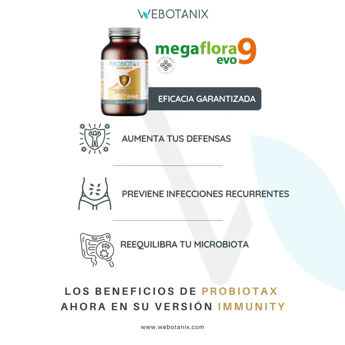 Probiotax Immunity Defensas WeBotanix 45 cápsulas