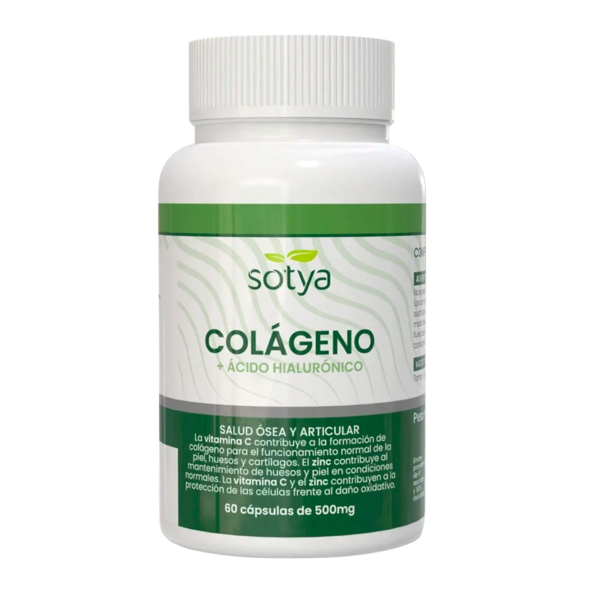 Colágeno con hialurónico, Sotya, 60 cápsulas