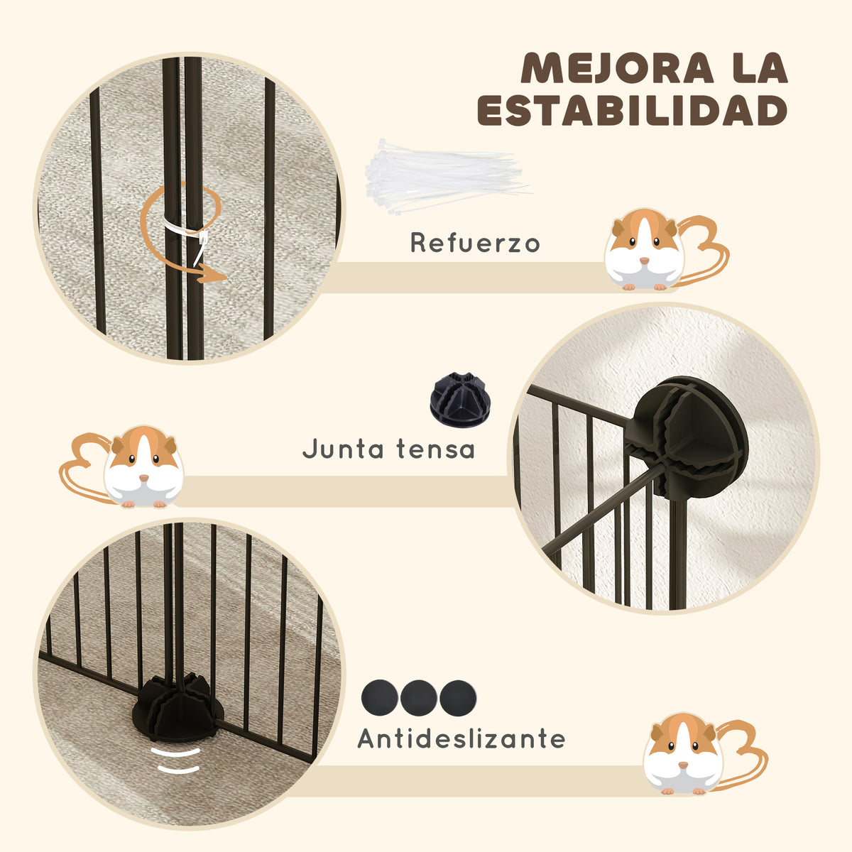 Parque Para Mascotas Pawhut Acero Negro 140x70x35 Cm_5