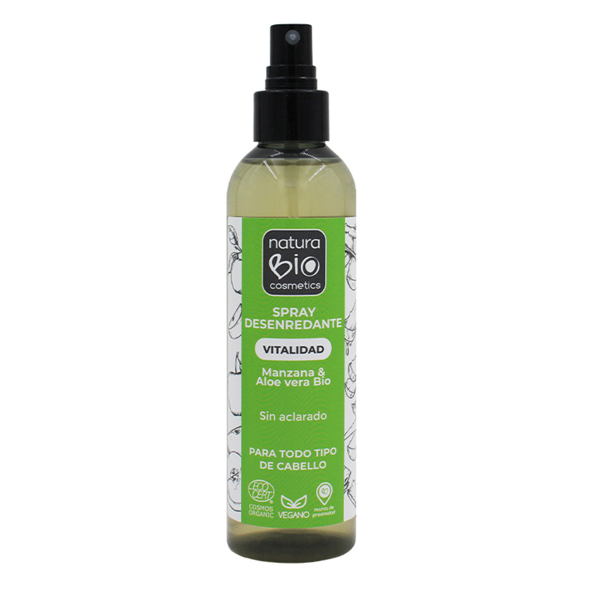 Spray Desenredante Vitalidad Aloe manzana Naturabio 200 ml