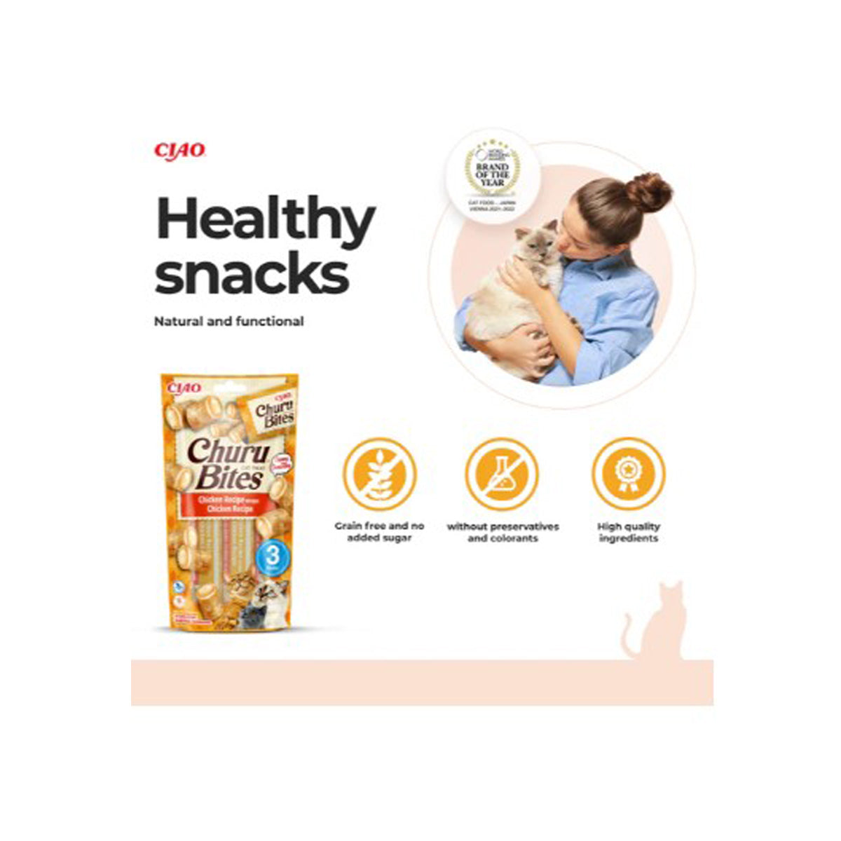 Churu Cat Bites receta de pollo Snack para gatos 3 x 10 g